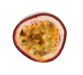 Photo of Slice of passion fruit on white background