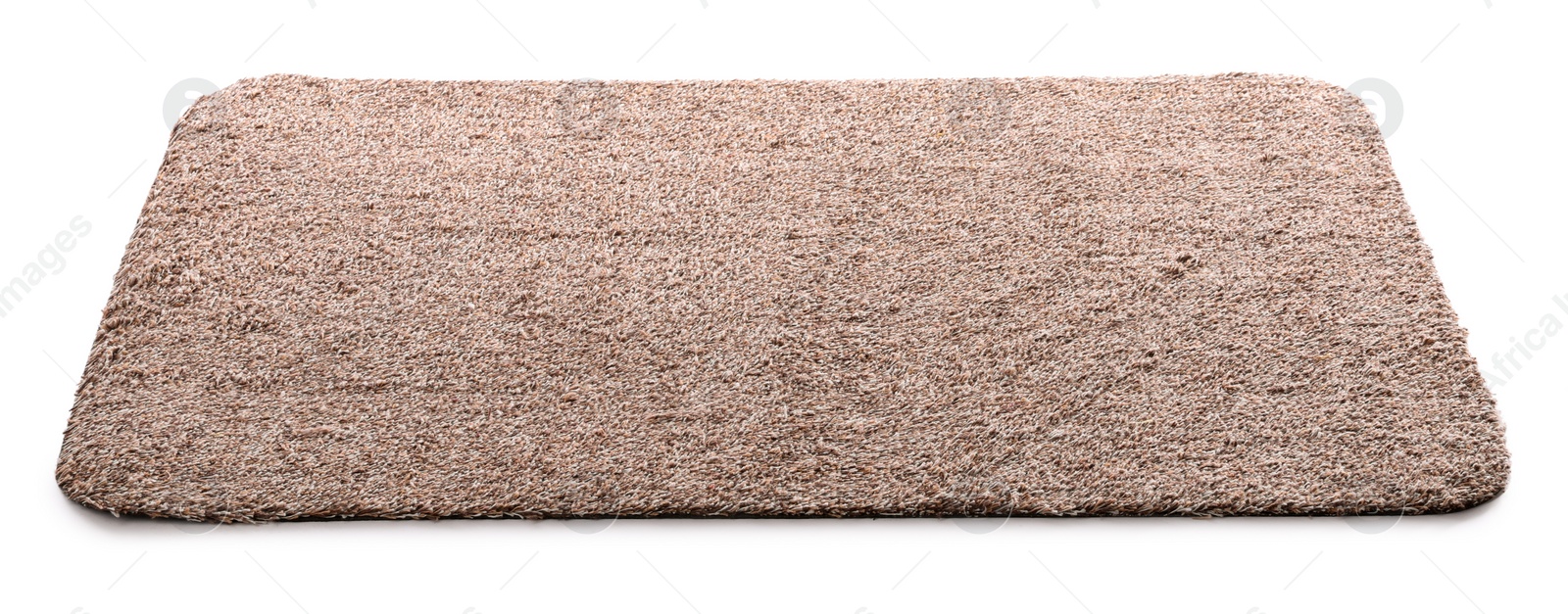 Photo of New clean door mat on white background