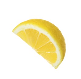 Photo of Fresh ripe lemon slice isolated on white