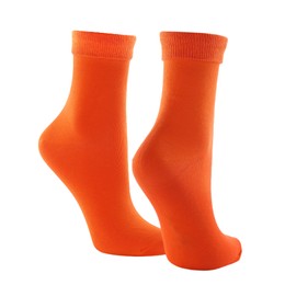 Image of Pair of brigh orange socks isolated on white