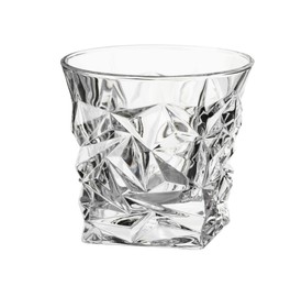 Empty glass for whiskey isolated on white