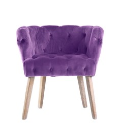 Image of One comfortable purple armchair isolated on white