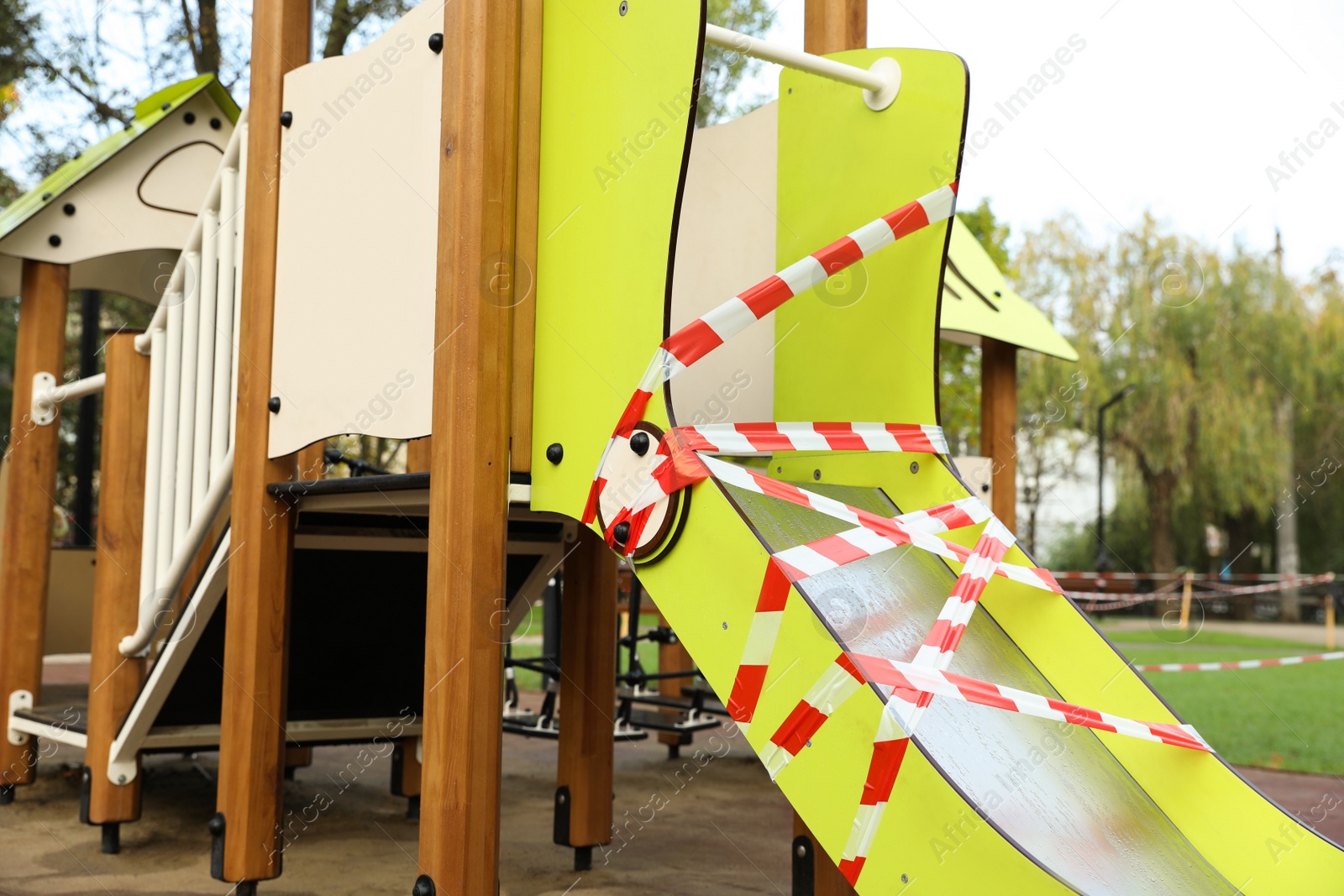 Photo of Empty children's playground closed during COVID-19 quarantine