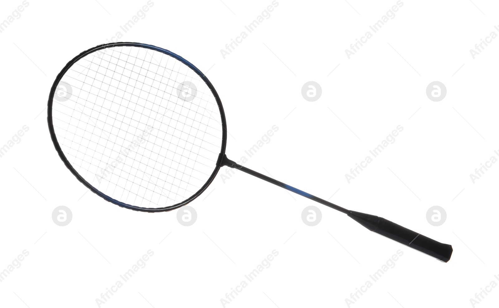 Photo of One badminton racket isolated on white. Sport equipment