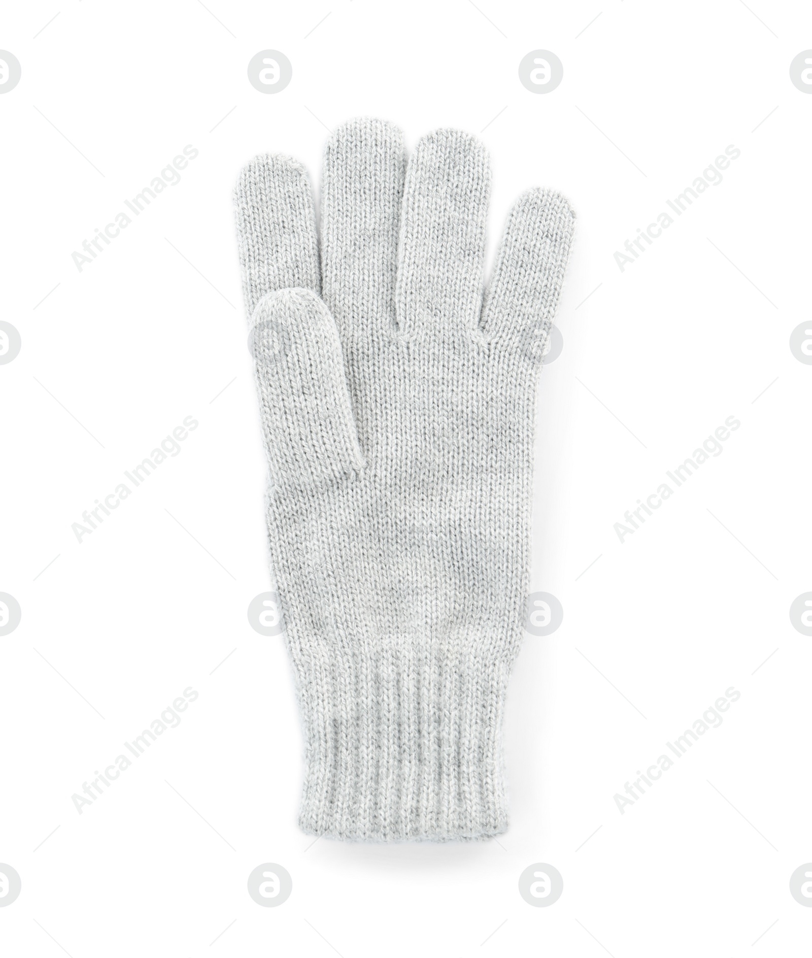 Photo of Woolen glove isolated on white, top view. Winter clothes