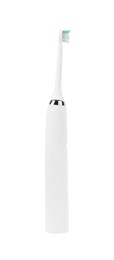 Photo of Electric toothbrush isolated on white. Dental care