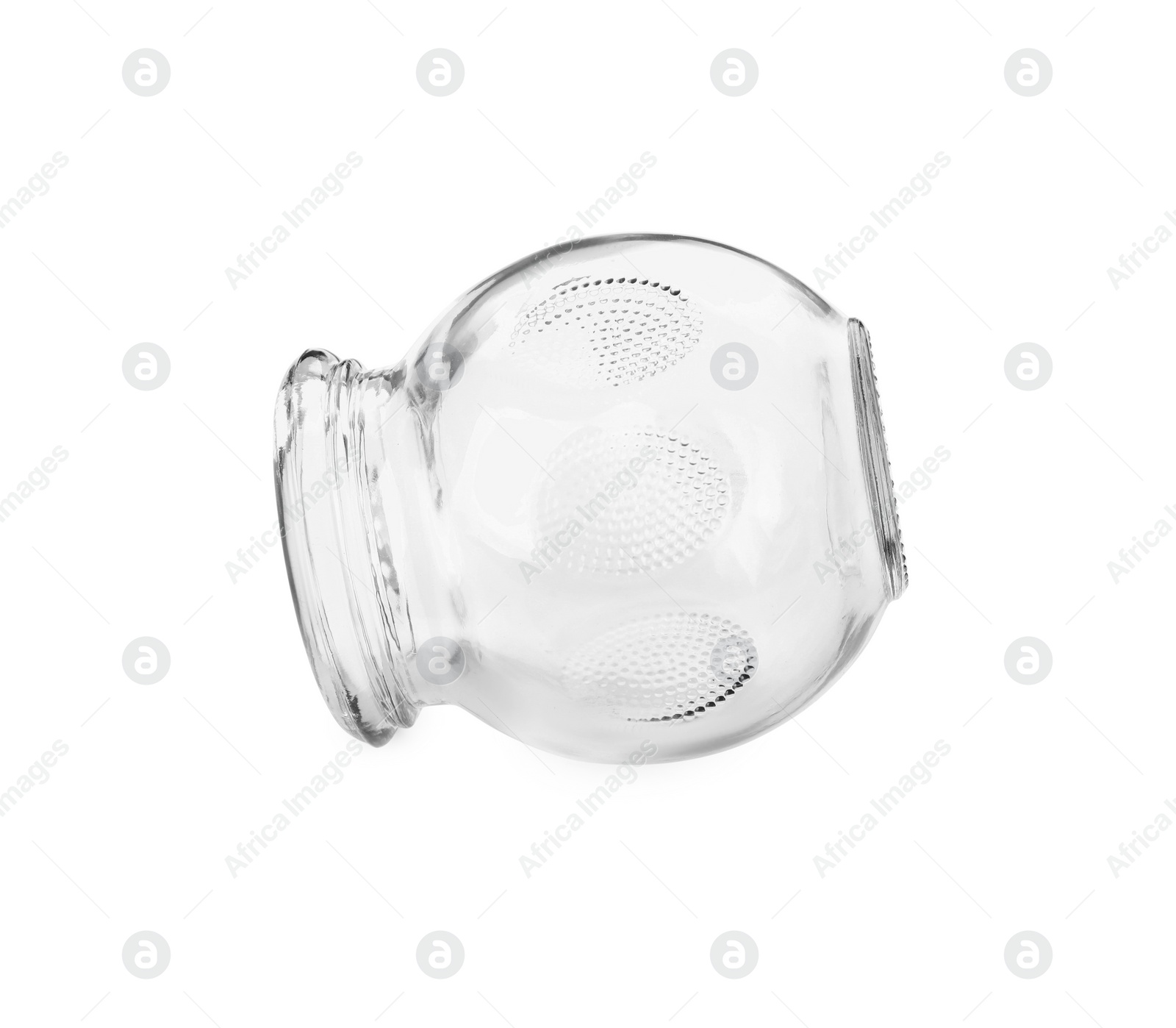 Photo of One glass cup isolated on white. Cupping therapy