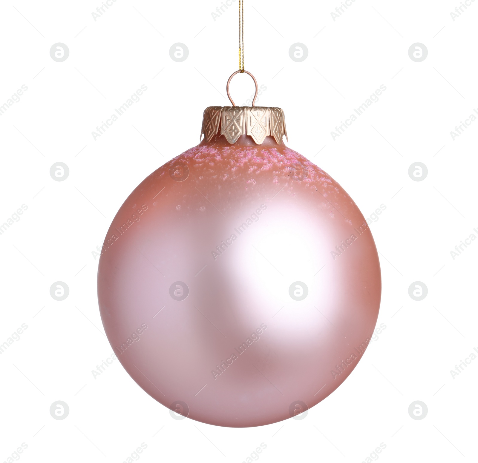 Photo of Beautiful pink Christmas ball isolated on white