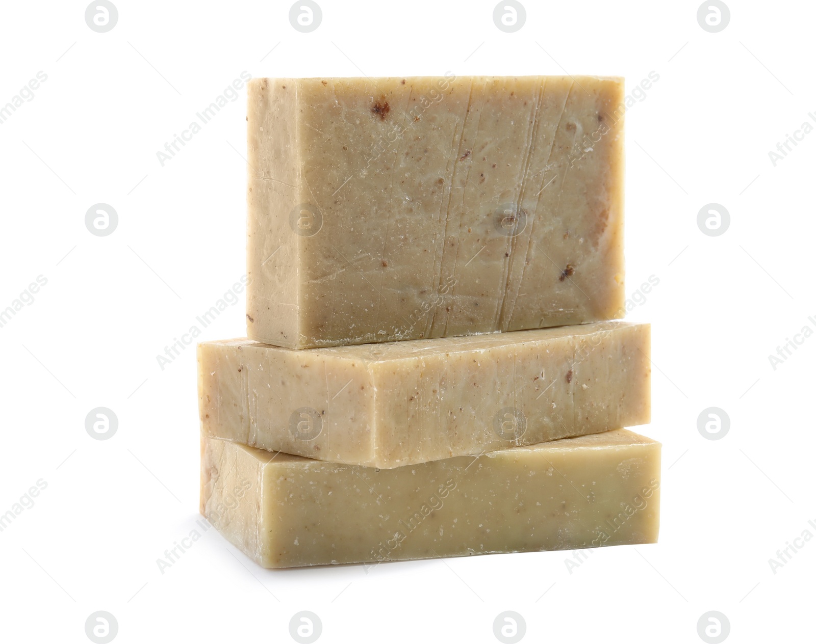 Photo of Hand made soap bars on white background