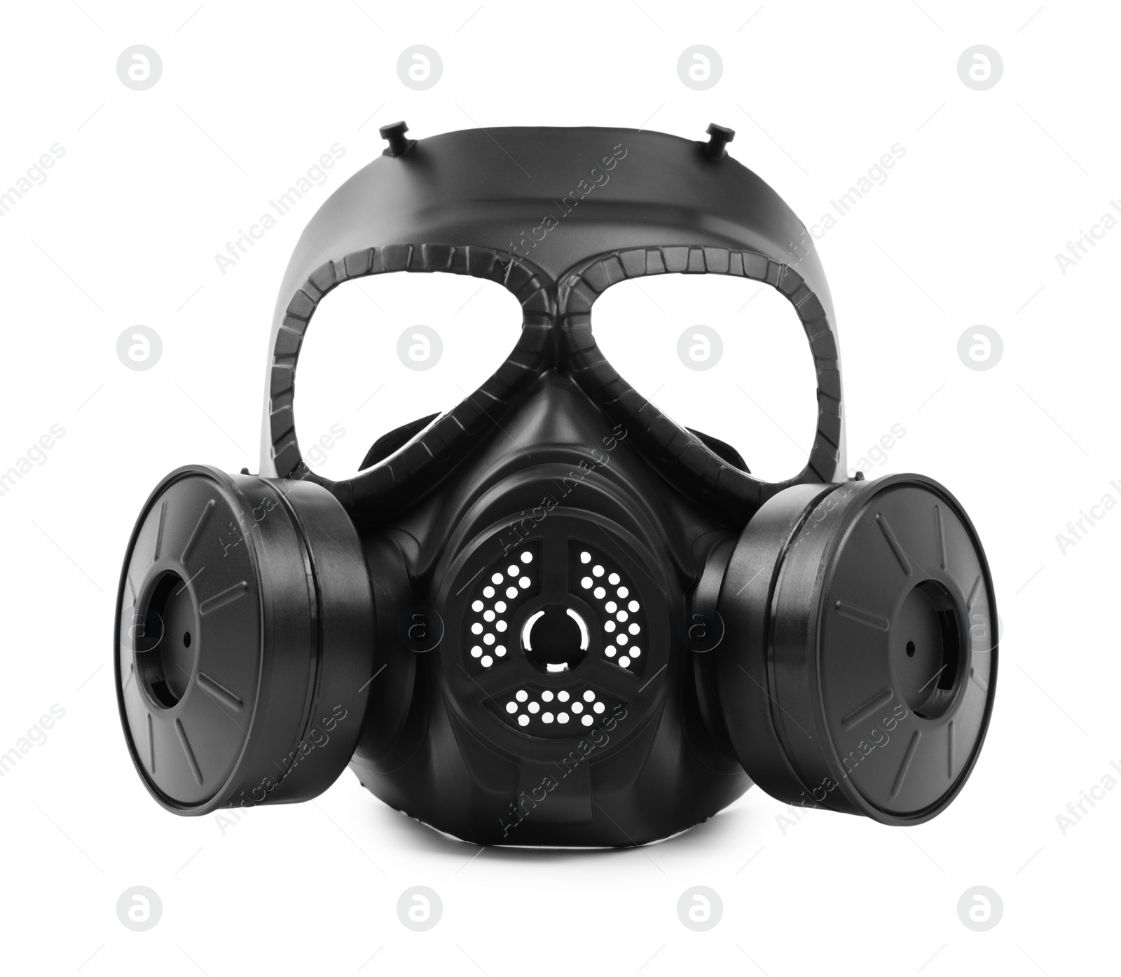 Photo of One gas mask isolated on white. Safety equipment