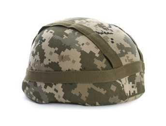 Photo of Military helmet on white background