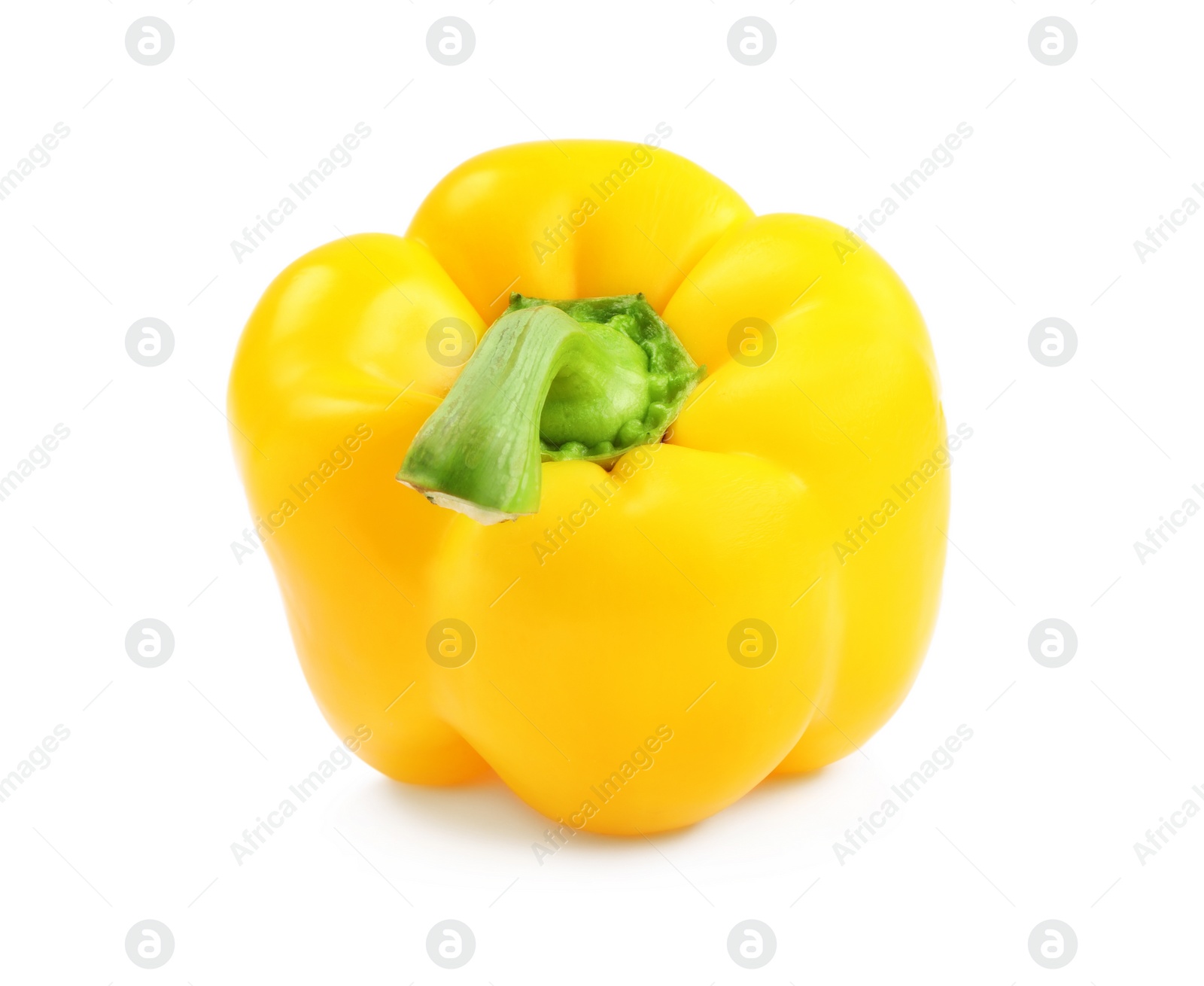 Photo of Ripe yellow bell pepper isolated on white