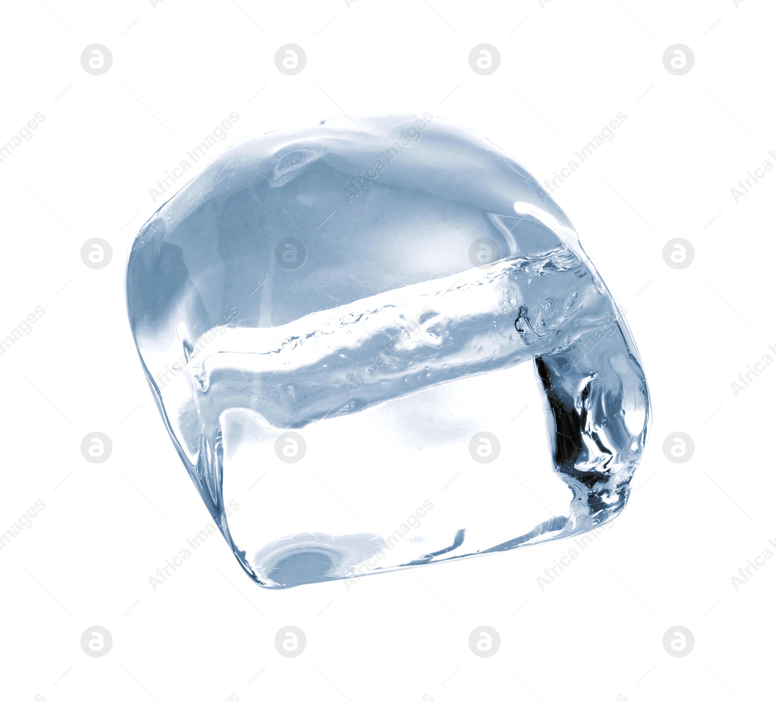 Photo of One piece of clear ice isolated on white