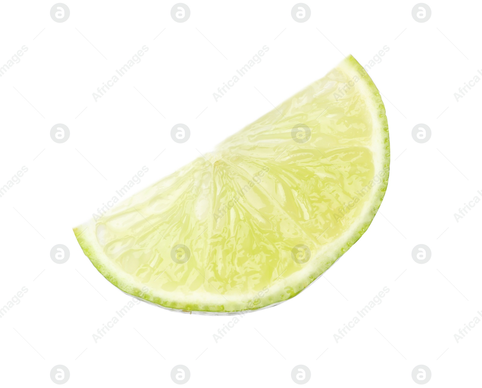 Photo of Cut fresh juicy lime on white background