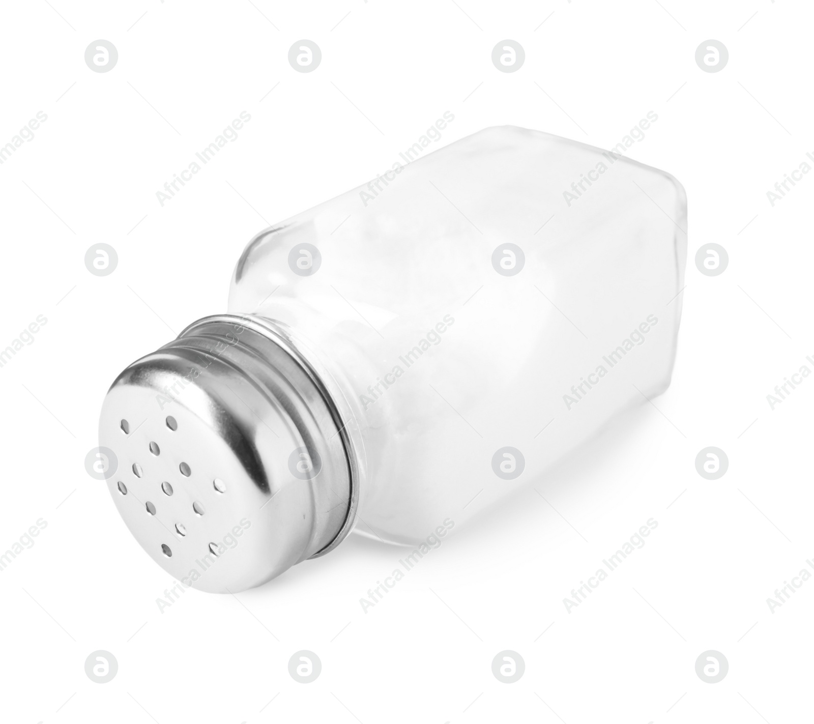 Photo of Salt shaker isolated on white. Kitchen utensil