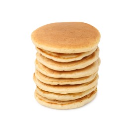 Photo of Stack of tasty pancakes isolated on white