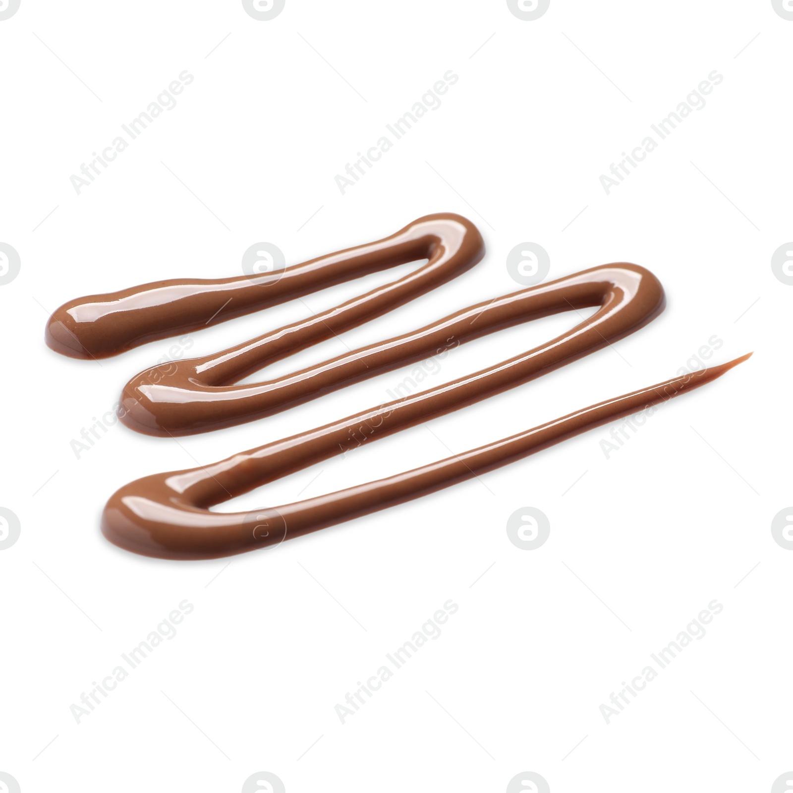 Photo of Smear of tasty milk chocolate paste isolated on white