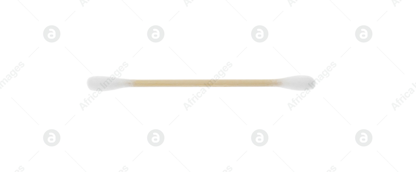 Photo of One wooden cotton bud isolated on white