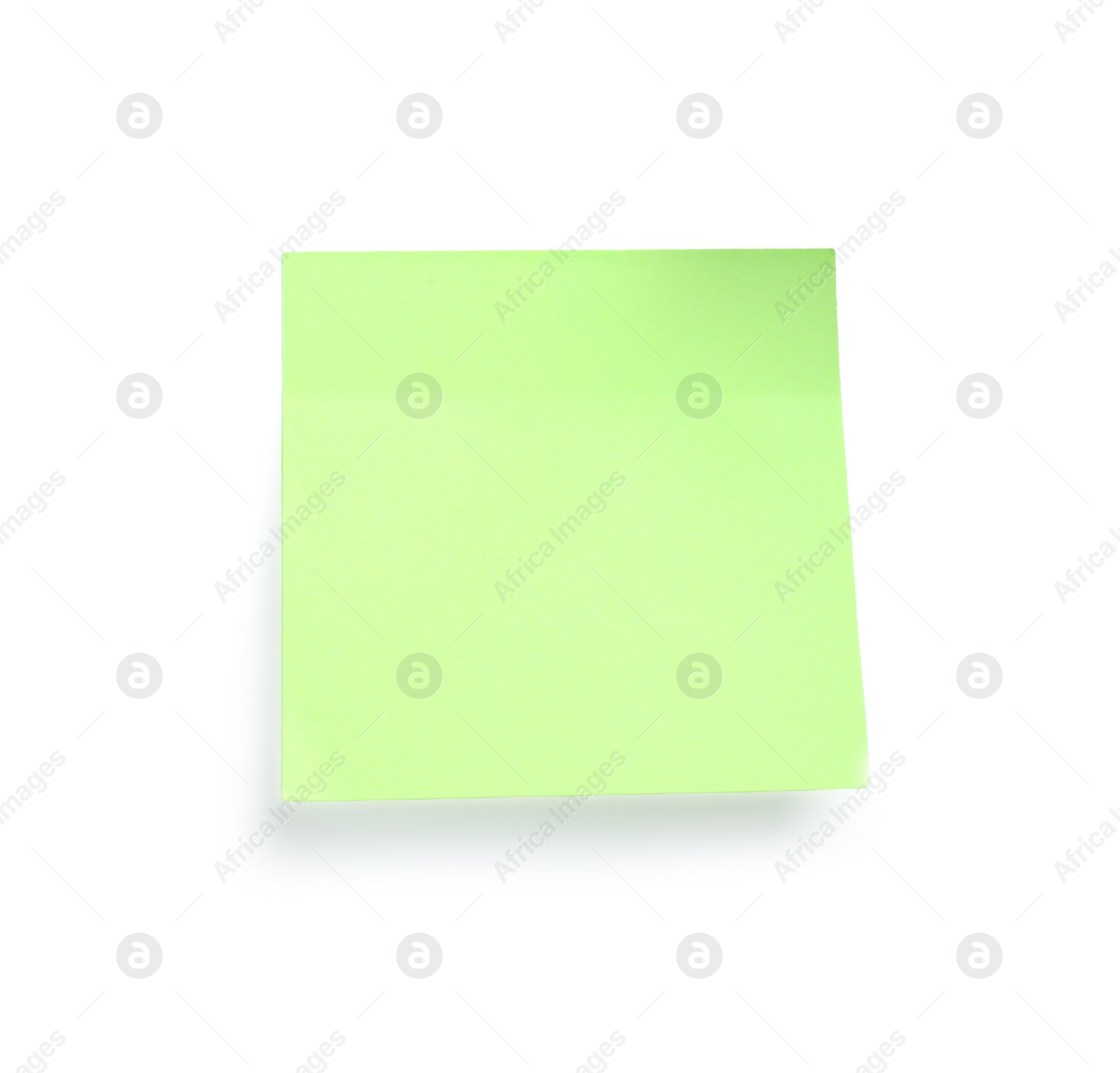 Photo of Blank light green sticky note isolated on white. Space for text