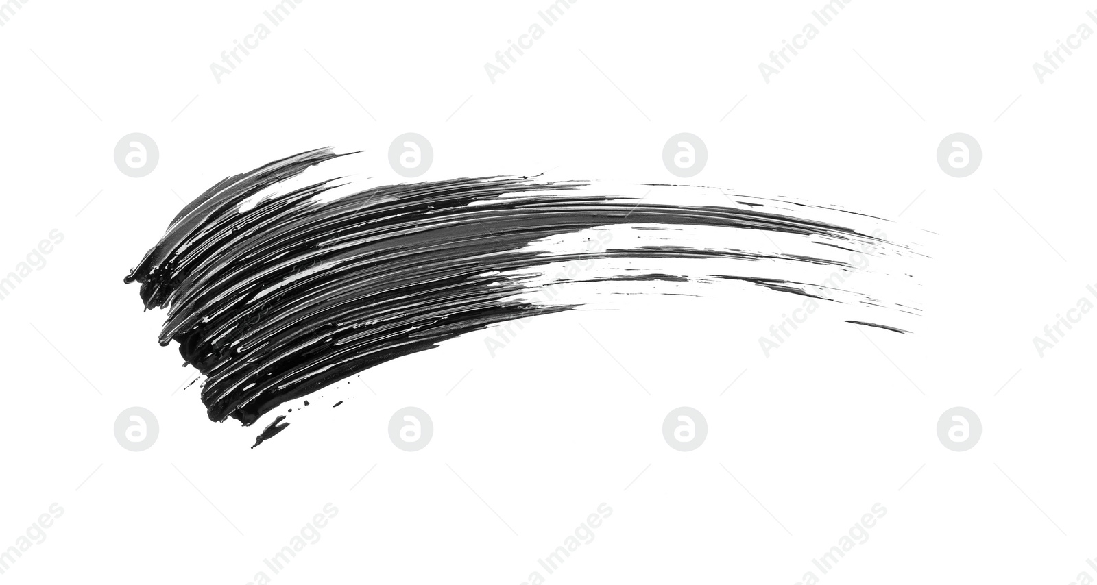 Photo of Smear of mascara isolated on white, top view