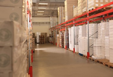Image of Warehouse with lots of products. Wholesale business
