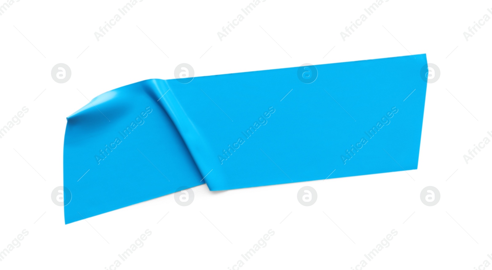 Photo of Piece of light blue insulating tape isolated on white, top view