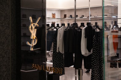 Warshaw, Poland - May 14, 2022: Yves Saint Laurent fashion store in shopping mall