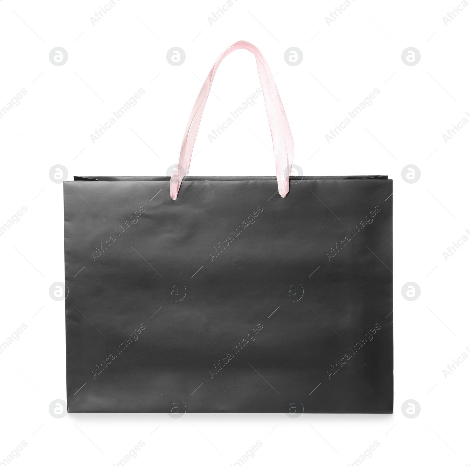 Photo of Paper shopping bag isolated on white. Mock up for design