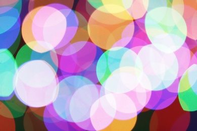 Photo of Beautiful colorful lights as background. Bokeh effect