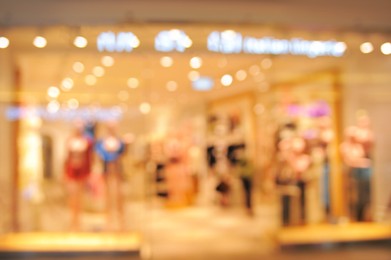 Photo of Blurred view of shopping mall interior. Bokeh effect