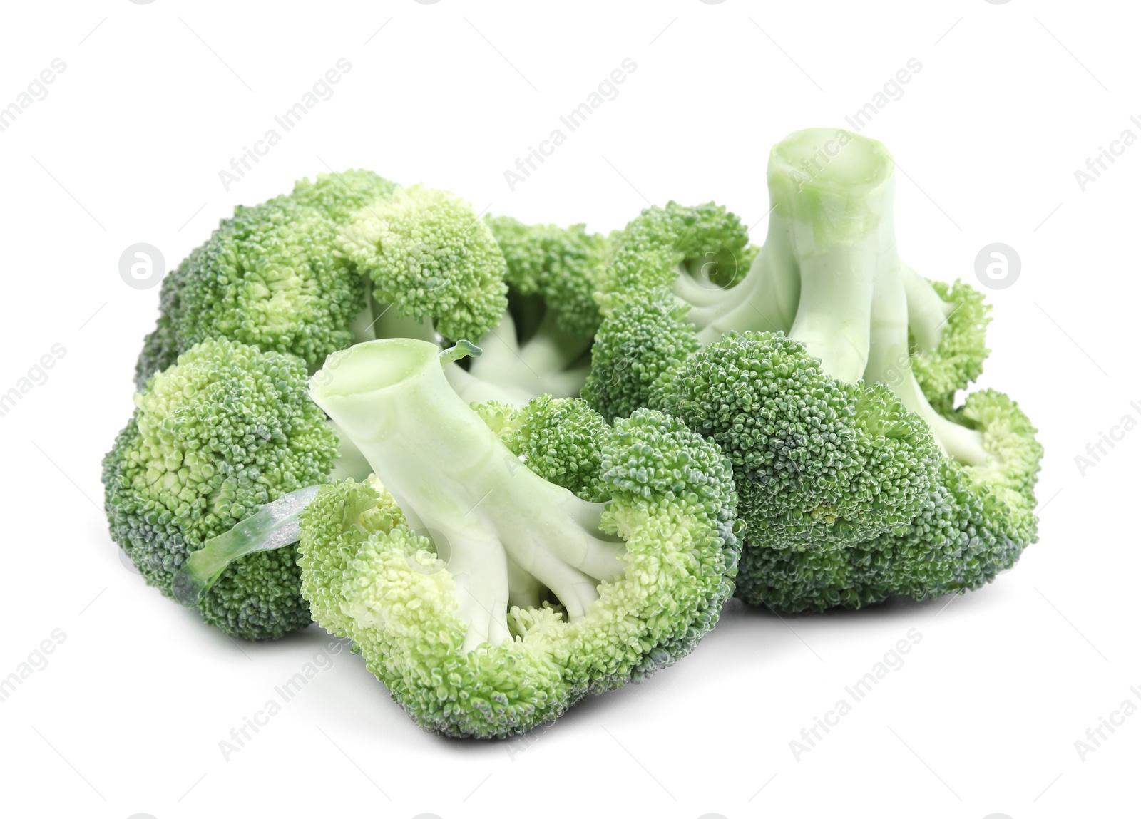 Photo of Fresh raw green broccoli isolated on white