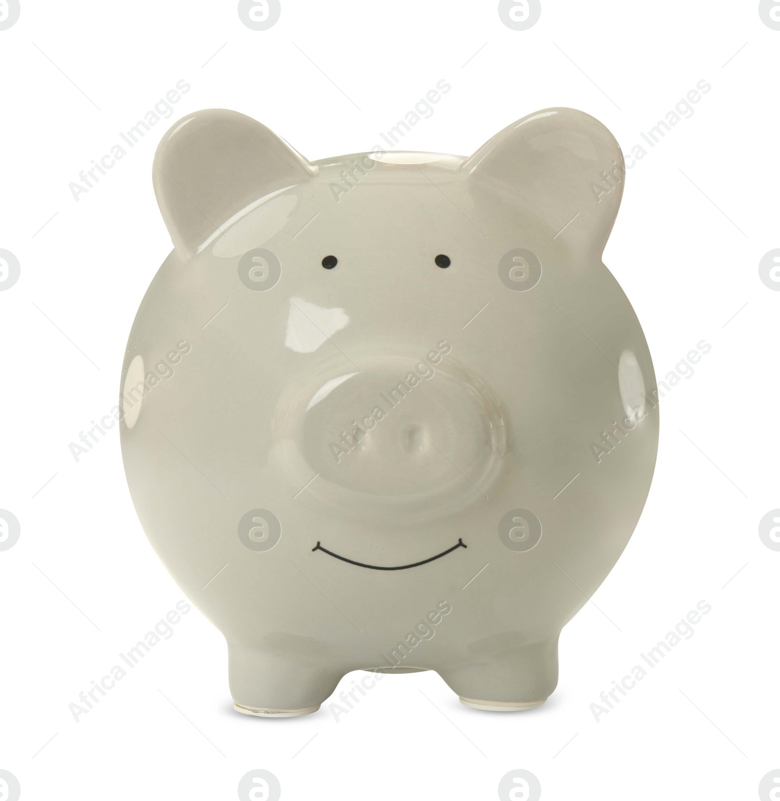 Photo of Piggy bank isolated on white. Saving money