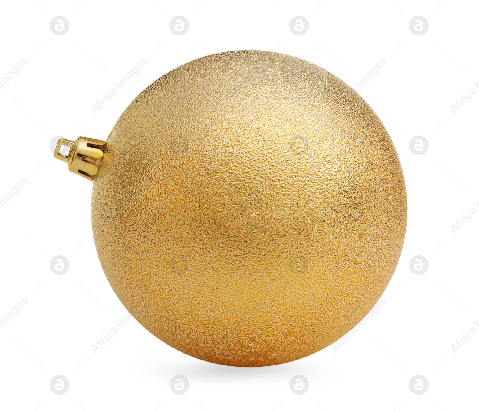 Photo of Beautiful golden Christmas ball isolated on white