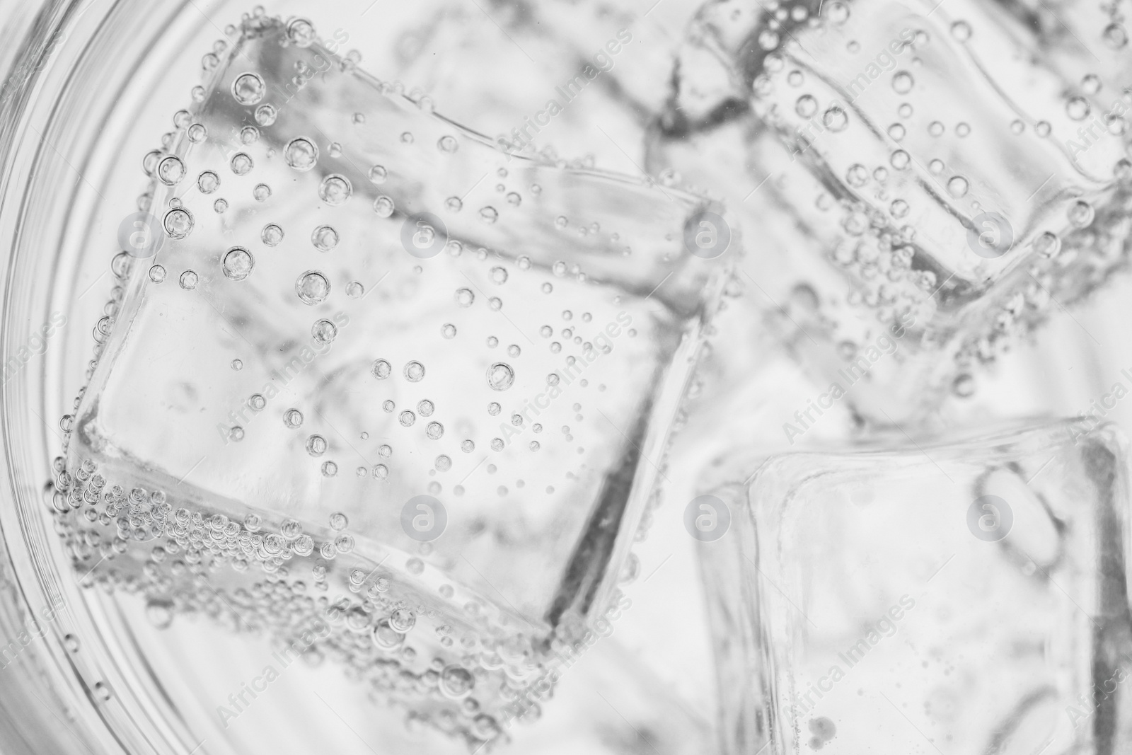 Photo of Closeup view of soda water with ice