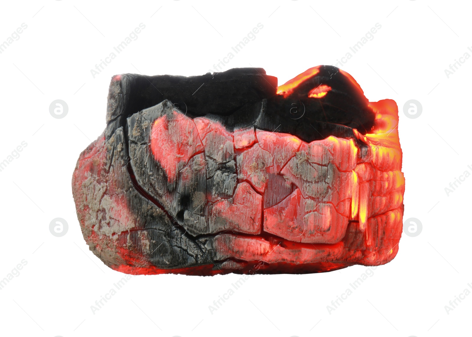 Photo of Piece of smoldering coal isolated on white