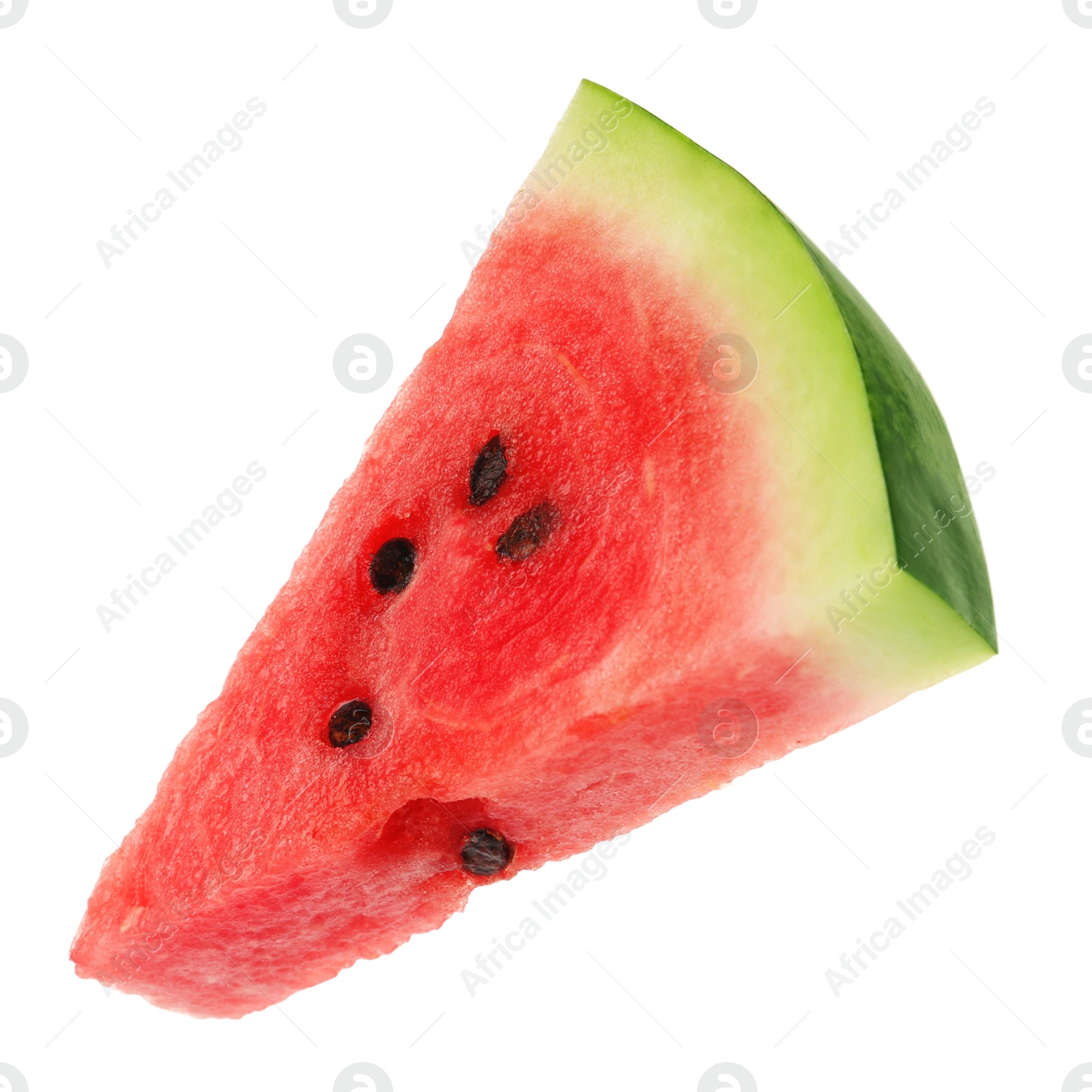 Photo of Slice of delicious ripe watermelon isolated on white