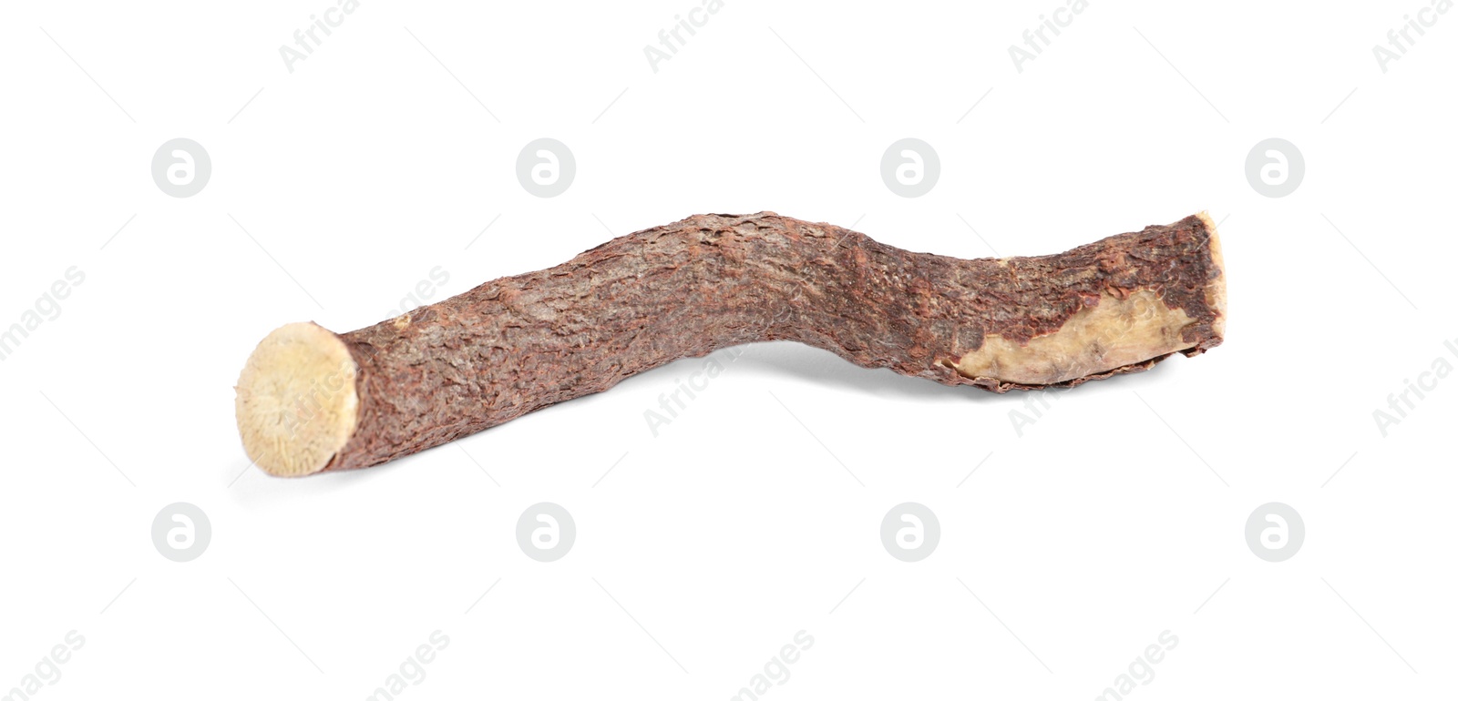 Photo of Dried stick of liquorice root isolated on white