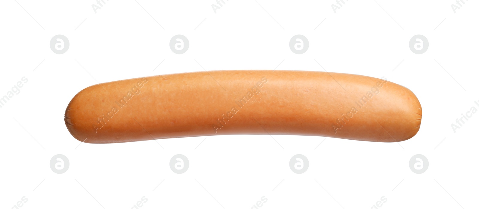 Photo of Delicious fresh raw sausage isolated on white