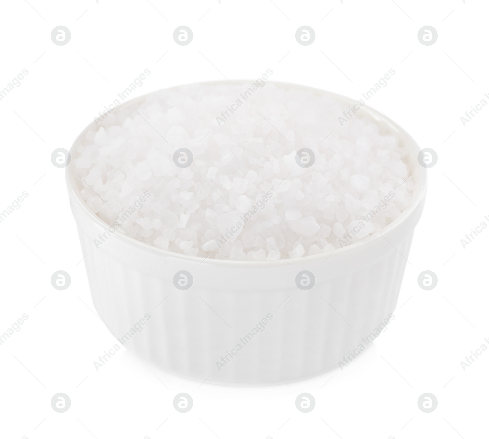 Photo of Natural salt in bowl isolated on white