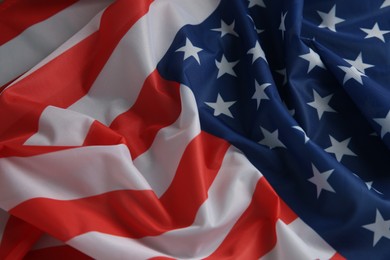 Flag of USA as background, closeup view