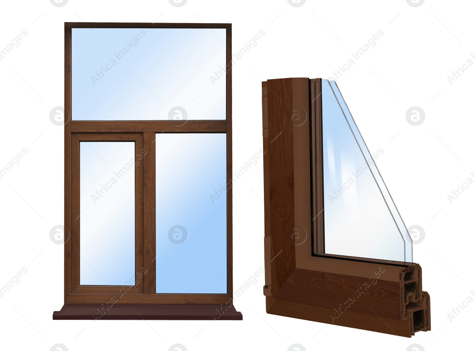 Image of Window and sample of profile on white background