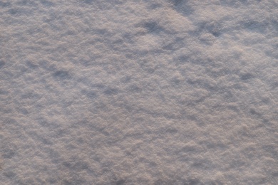 Photo of Beautiful snow as background, closeup view. Winter weather