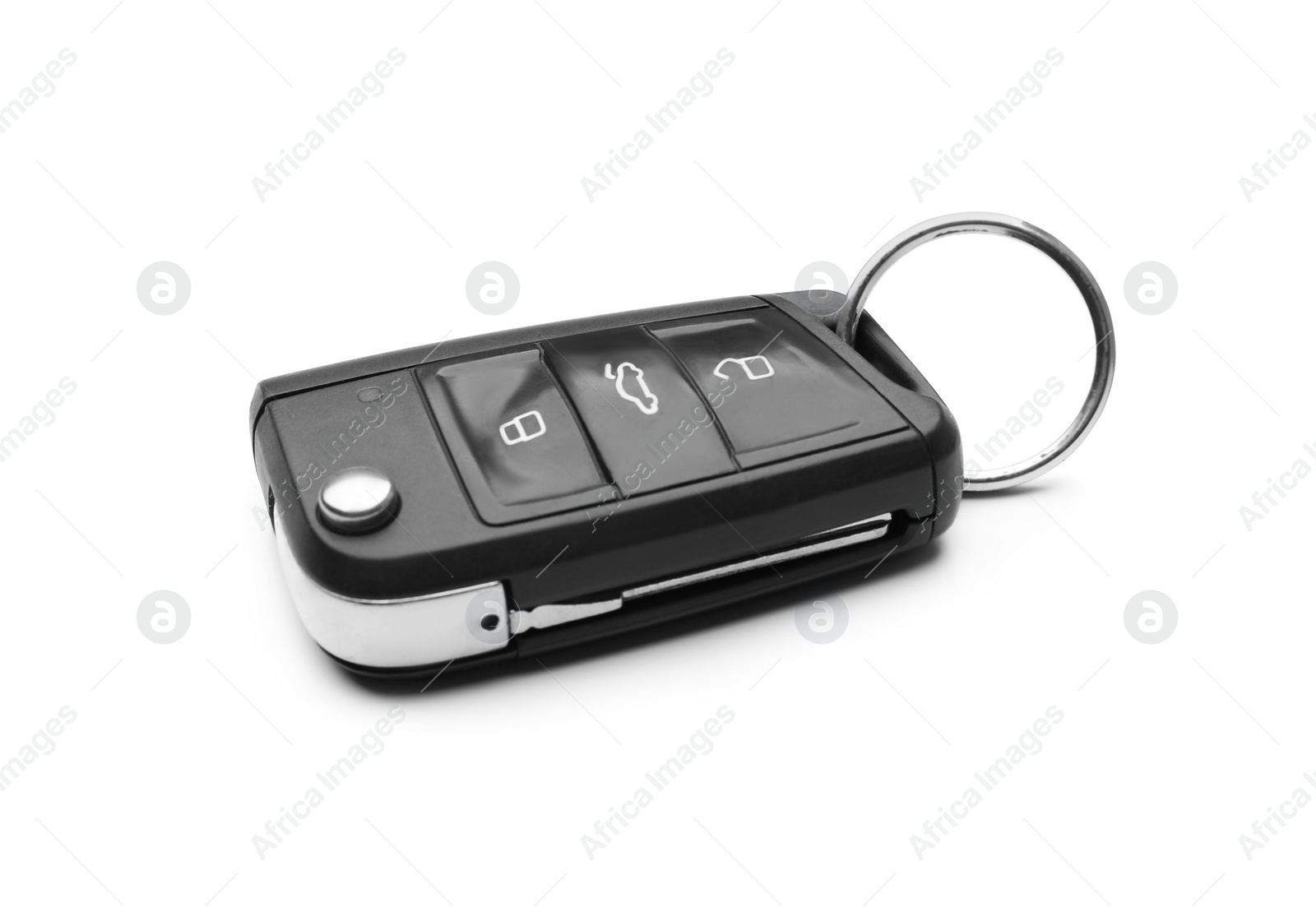 Modern car flip key isolated on white Photo of Modern car flip key isolated on white