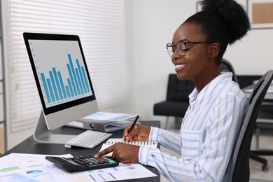 Professional accountant working at desk in office