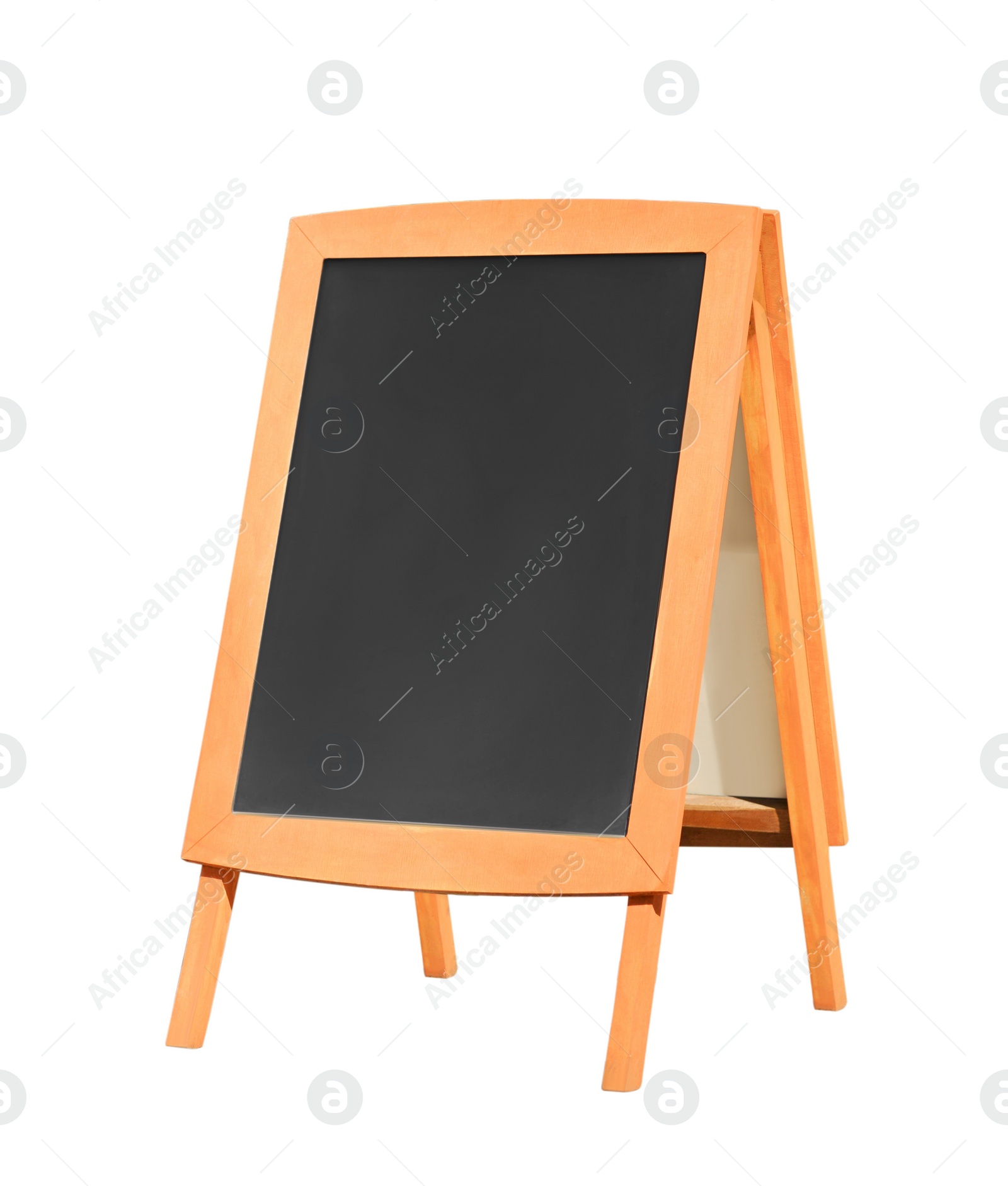 Image of Blank advertising A-board on white background. Mockup for design