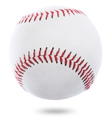 Image of One new baseball ball on white background