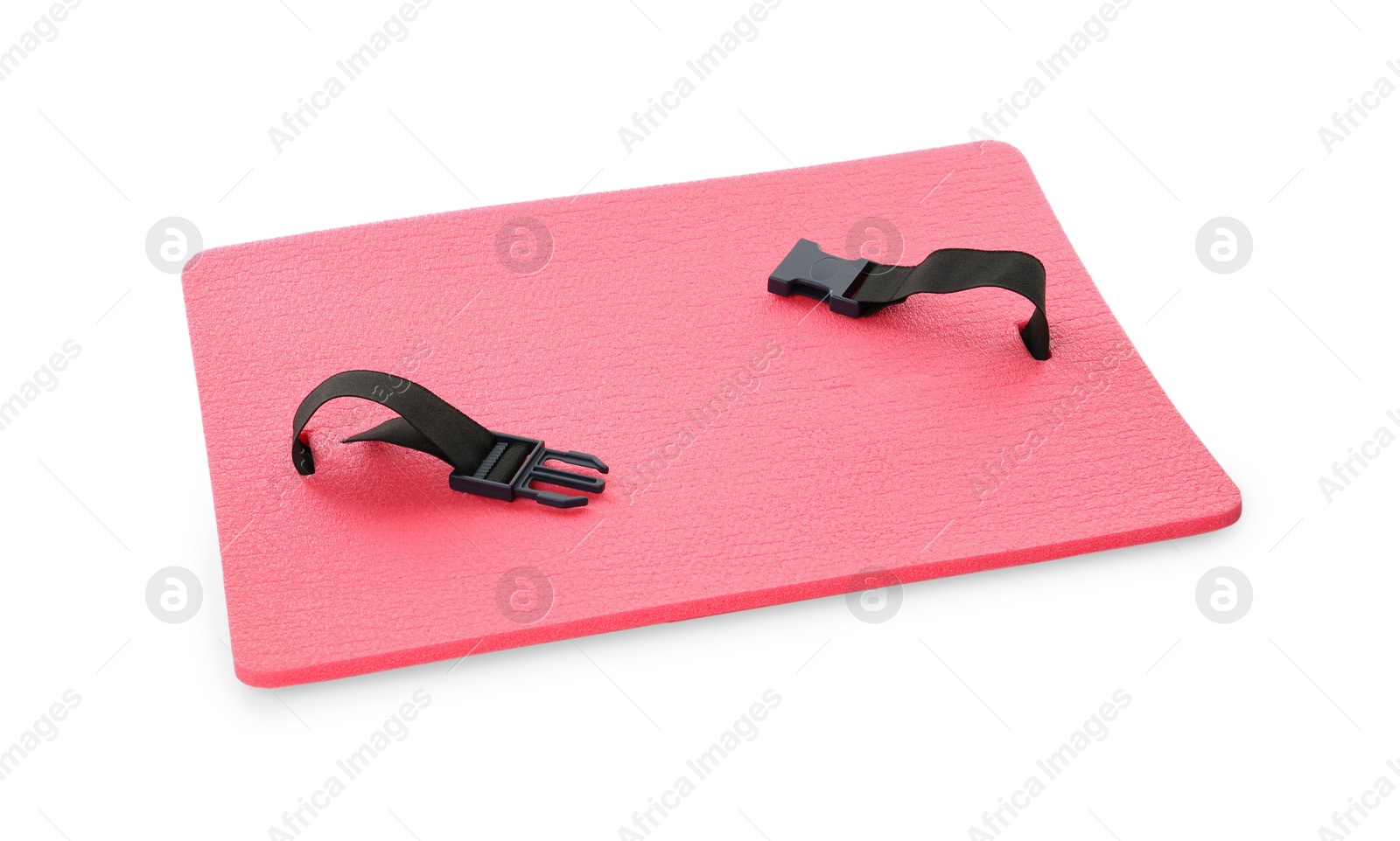 Photo of Pink foam seat mat for tourist isolated on white