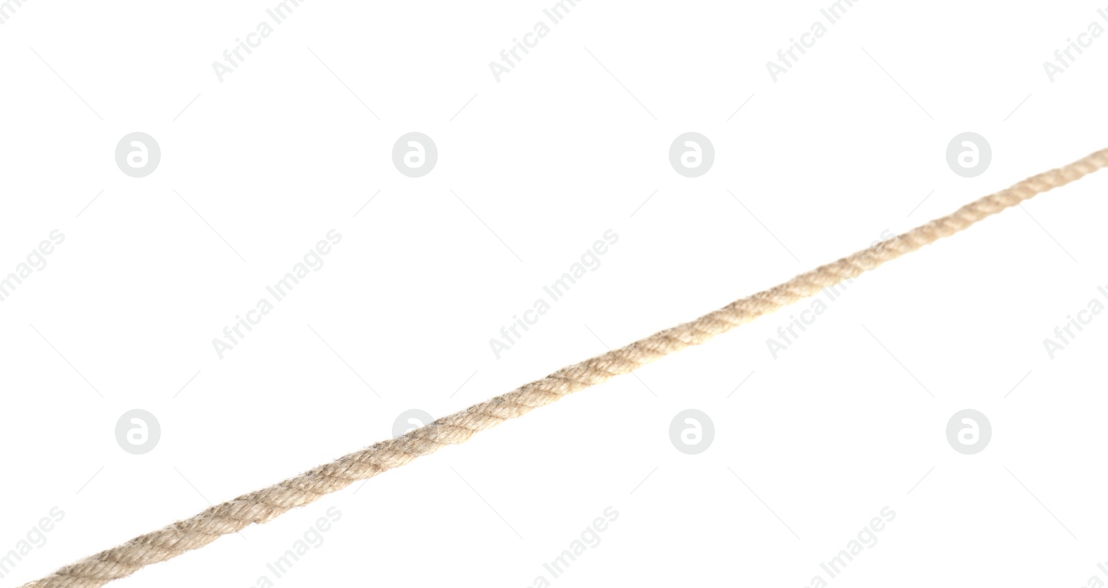 Photo of Old rope on white background. Simple design