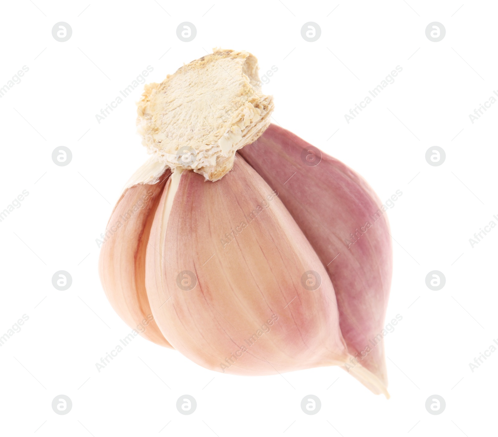 Photo of Cloves of fresh garlic isolated on white