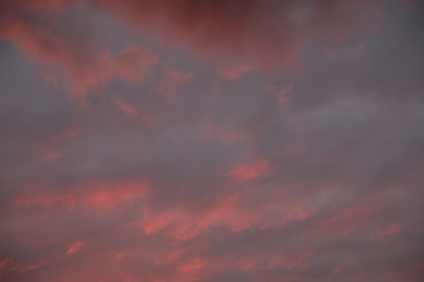 Picturesque view of sky with heavy rainy clouds. Stormy weather